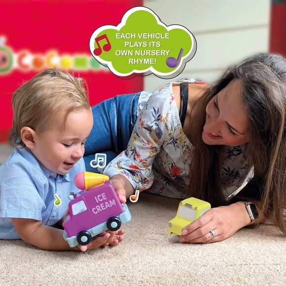 CoComelon Build & Reveal Musical Vehicles School Bus Fire Engine Ice Cream Truck - Picture 3 of 16